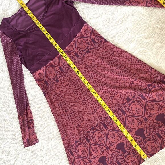 PrAna Long Sleeve Dress Scoop Neck Western Active Athletic Womens Medium Purple - Picture 6 of 7